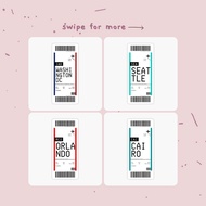 Boarding Pass Ticket Aesthetic Journal Stickers Part 2