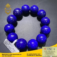 HANLE natural Afghanistan lapis lazuli bracelet with certificate and box dark blue