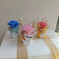 DIY材料包 永生康乃馨盆花 招財貓|注連繩|達摩|g七夕情人節花束