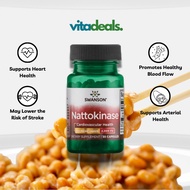 Swanson Nattokinase 100mg 2,000 FU -  Fermented Enzyme for Heart Health, 30 Capsules - Vitadeals