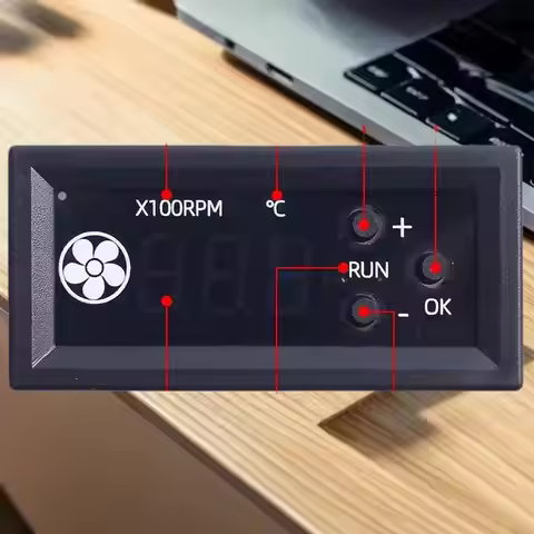 Fan Speed Controller with 4-wire PWM, 12V3A Digital Display, and Temperature Control