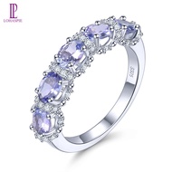 Lohaspie Jewelry Real 925 Silver Engagement Ring Natural Tanzanite Ring Gemstone Women Tanzanite Bir