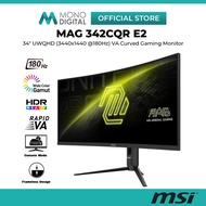 MSI 34" MAG 342CQR E2 / MAG342CQR UWQHD (3440x1440 @180HZ) VA LCD CURVED GAMING MONITOR (1MS, INPUT: