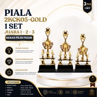 CK05 Gold 2-Leg Cup 1 Set 1st-2nd-3rd Place Luxury Large Trophy ExclusiveELEGAN Height 54-52-50 cm