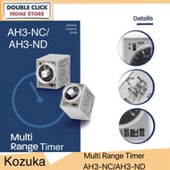 KOZUKA Multi Range Timer 8 PIN 240VAC AH3-NC (6sec-60min) / AH3-ND (1min-10hrs)
