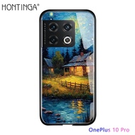 เคส Hontinga สำหรับ OnePlus 10 Pro 6T 7 Pro 7T Pro 8T 9 Pro Nord CE 2 5G 2G 2 Lite 5G น้ำมันเคสเพ้นท์ลายดวงดาวเคสโทรศัพท์กระจกเทมเปอร์เคสด้านหลังแข็ง