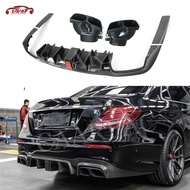 Carbon Fiber Car Accessorise Rear Bumper Lip Diffuser with Light for Benz E Class W213 E200 E260 E30