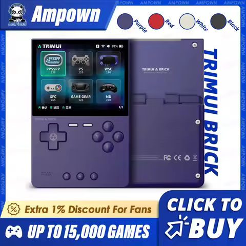 TRIMUI BRICK Handheld Game Console 3.2'' IPS Screen Linux System Trimui UI Metal Back Panel Key LED 