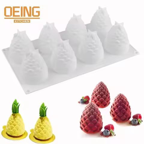 3D Fruit Shape Silicone Cake Mold Baking Tool Decorative Mold Pine Cone Pineapple Shape Non-Stick Ba
