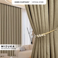 KKBS CURTAIN Mizuka 100% Blackout Curtain Ready Made Hook & Eyelet - Standard Width