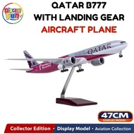 47cm 1:157 2022 Qatar Airways B777 Diecast Airplane Model with Landing Gear Display Stand Aircraft C