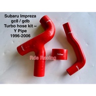 Subaru impreza wrx sti GC8 GDB 96-06 TURBO HOSE Y-Pipe 3pcs/silicone hose kit 4layer RED ~
