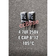 4.7UF 250V ELECTROLYTIC CAPACITOR 8*12 105°C