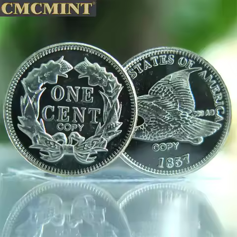 10 pcs/lot 1 Gram 999 Fine Silver 1857 1 Cent Round Old Silver Coins