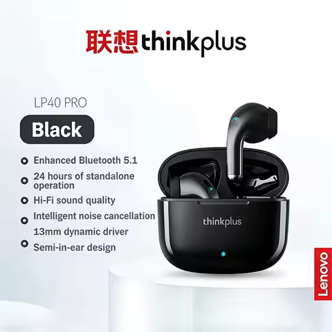 New Lenovo LP40 Pro TWS Bluetooth 5.1 Quick Connect Earphones Ergonomic Design Headphones Powerful T