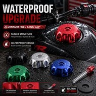 Motorcycle Gas Fuel Tank Cap Cover With Breather Vent Valve Tube & Gasket, Universal Aluminum Fuel C