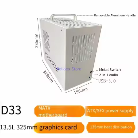 D33 Metal MATX Mini ITX Small Case ATXSFX Power Supply S5 T70K88K66 In-line Case