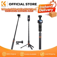 K&F CONCEPT 168cm Invisible Selfie Stick Tripod DJI Osmo Pocket 4P/4/3 Action 6/5pro/4/3 GoPro Hero
