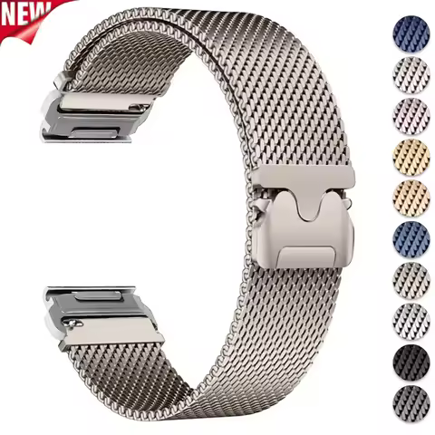 Magnetic Stainless Steel Strap for Garmin Fenix 7X 7 Pro Fenix 6X 6 5X 5Plus Tactix 7 Forerunner 965