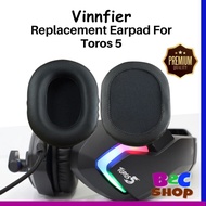 1Pair Vinnfier Toros 5 Headphone Replacement Square Oval Ear Pads Cushion Earpad - Black