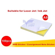 A6 Sticker / Consignment Notes / Shipping Sticker 100'S / label sticker / Awb Sticker