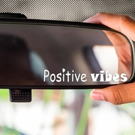 3X Positive Vibes Rear View Mirror Decor Set, Funny Car Decals Vinyl Girly Stickers Passenger Rear V