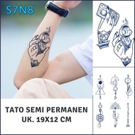 Semi-Permanent Tattoo Sticker 19x12cm Waterproof Long Lasting 2 Weeks Realistic Design Easy to Remov