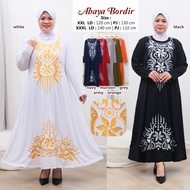 Gamis Bordir Bunga Cantik Bahan Voxy Spandek Premium ( Real Pick ) Gamis Abaya motif Bodir kode 123