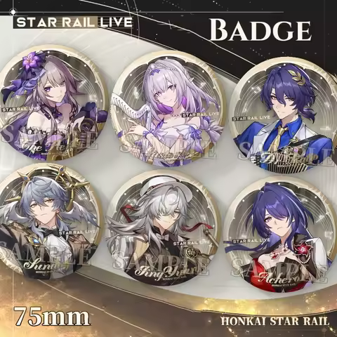 New Honkai: Star Rail Laser Brooch Sunday Castorice Herta Concert Series Badge Pin Cartoon Anime Gam