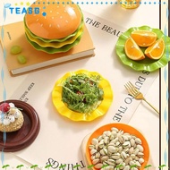 TEASG Stackable Hamburger Plate Set, 5/7 Layers Plastic Mini Dinner Plate, Creative Burger-Shaped Mu