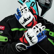 台灣現貨Sakino Alpinestars 摩托車皮革短手套 MotoGP GPX 賽車硬殼手部保護騎行手套摩托車裝備