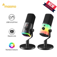 [จัดส่งในท้องถิ่น]MAONO PD100X RBG USBไดนามิกไมโครโฟน มีUSBกับXLRสองโหมด ไมโครโฟนเกมไม่มีเสียงรบกวนส