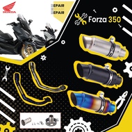 คอท่อ Honda Forza 350 วัสดุแสตนเลสเกรด304 มีสีไทเทและเงิน + ปลายท่อ Akrapovic ฟรีแคทลดเสียง