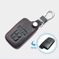 Leather Car Key Case For Toyota Sienta Noah Voxy Esquire Vellfire Alphard 4 Buttons Remote Fob Cover Keychain Bag Auto Accessory