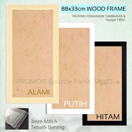 88x33cm ELEGANT NATURAL WOOD FRAME, BLACK, WHITE