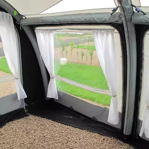 1Pair RVs Camper Van Awning Curtains With Fitting Kits Universal WHITE For Kampa Dometic Thule RV Ca