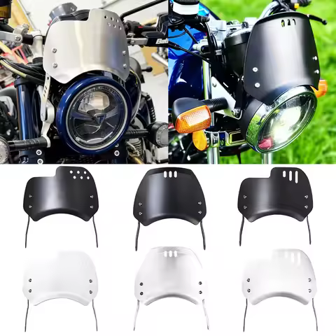 Universal Motorcycle Windshield Windscreen Wind Deflector Round Headlight For Yamaha XSR For Husqvar