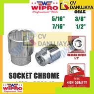 MATA Wipro Shock Socket Wrench 1/2" inch 12PT 5/16 3/8 7/16 1/2" - 5/16"