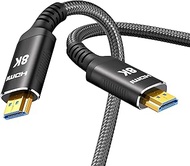 Snowkids 8K HDMI Fiber Optic Cable Long 2.1 150FT, Unidirectional Ultra 48Gbps High Speed 3D 8K60 4K120 144Hz Braided HDMI Cord eARC HDR10 HDCP 2.2&amp;2.3 Compatible with Roku TV/PS5/HDTV/Blu-ray