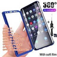 360 Degree Full Cover Phone Case For OPPO F11 Pro F11 F9 F9 Pro F5 F7 F5 Youth F3 F1S F1 Plus F3 Plus A77 R9s Plus R9 Case With Tempered Glass Front Full Cover Case