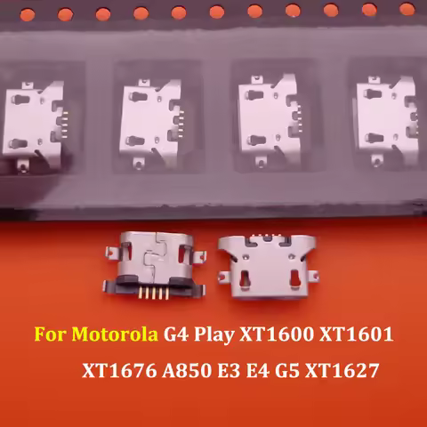 10-100pcs For Motorola Moto G4 Play XT1600 XT1601 XT1676 A850 E3 E4 G5 XT1672 5pin Micro USB Chargin