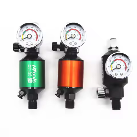 Air Regulator with Air Filter Spray Gun Air Regulator Gauge Air Spray In-Line Water Trap Filter Tool