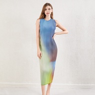 3078-12 One Size (45-75kg) Sanzhai Summer Gradient Sleeveless Long Waist Bag Hip Pleated Vest Dress