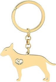 Cute Stainless Steel Dog Mom Gifts Dog Keychain Ring 18K Gold Pet Accessories For Women Girls Dog Lo