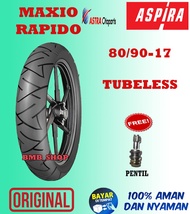 Ban Luar Aspira Maxio Rapido 80/90 ring 17 Tubeless Original untuk motor bebek supra jupiter blade revo shogun