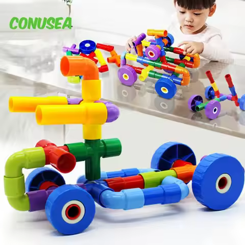 DIY Marble Run Water PIPE Blocks Race Building Bricks 3D Children Assemble Splicing Block Educationa