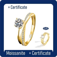 [D'carats] Waves 0.5Ct Moissanite Engagement Ring Adjustable Free Size For Women Non Tarni