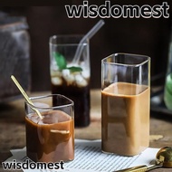 WISDOMEST Glass Cup Heat Resistant Handmade Breakfast Mug Espresso Coffee Cup High Borosilicate Transparent