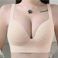 34-46BCD Large Size Underwear Women Sexy Seamless Deep v Anti-Sagging Frameless Gathering Bra
