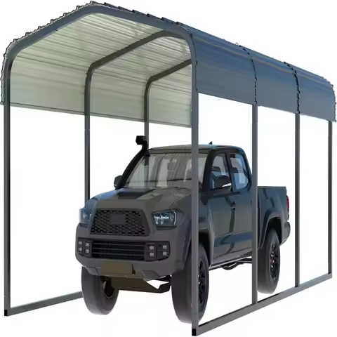 Heavy Duty Steel Metal Carport Canopy 10'x15' - Large Outdoor Structure for Cars and Vehicles